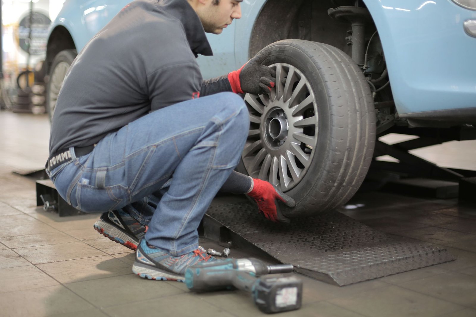 Changing a flat tire